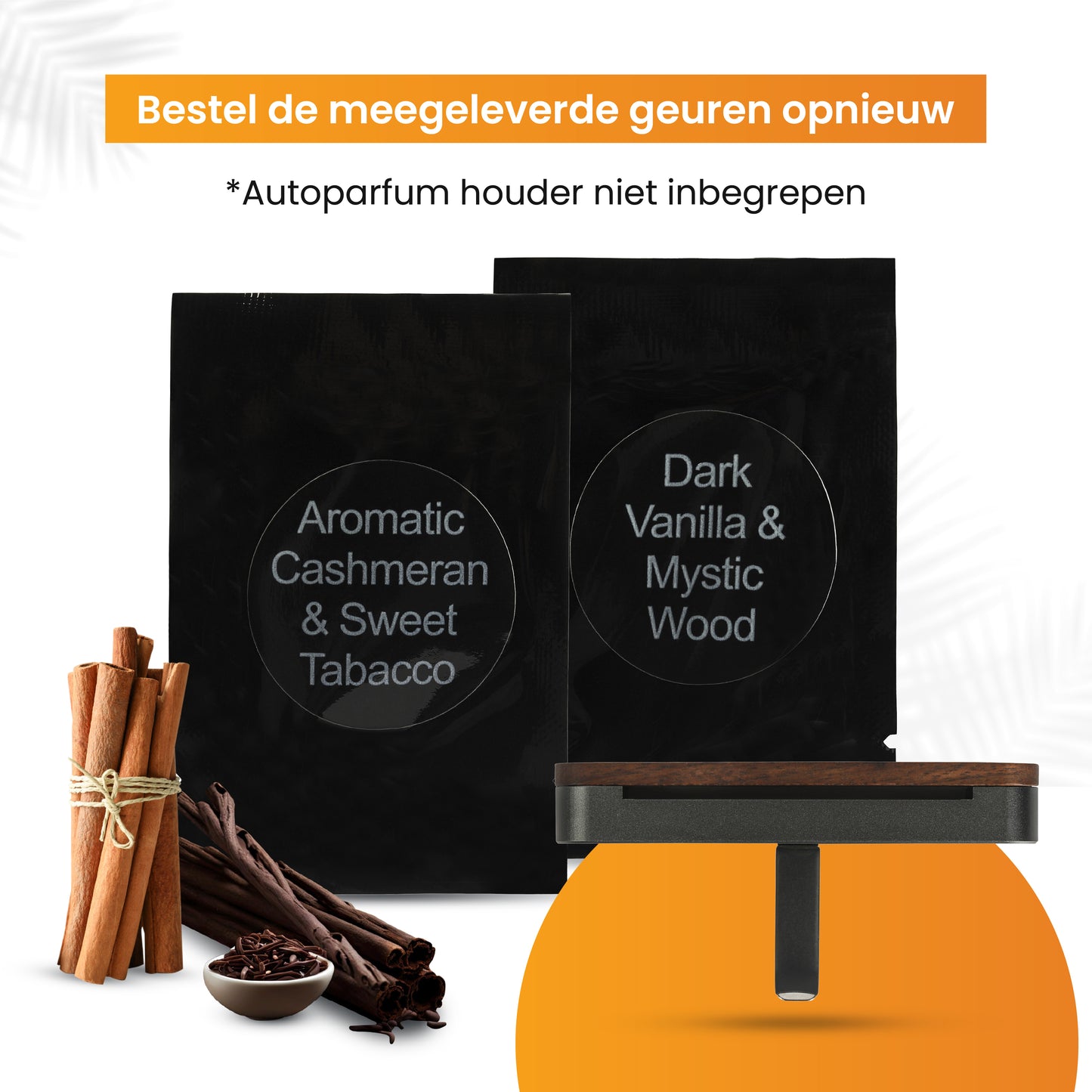R2B Autoparfum Navulling - Kasjmier & Tabak - Vanille & Hout - 2 stuks