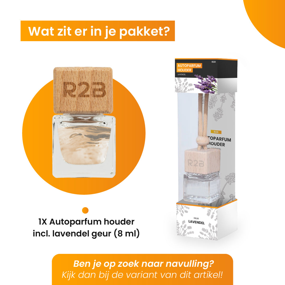 R2B Auto parfum Hangend - Lavendel - 8 ml - Auto Geurverfrisser - Autogeur - Autoparfum