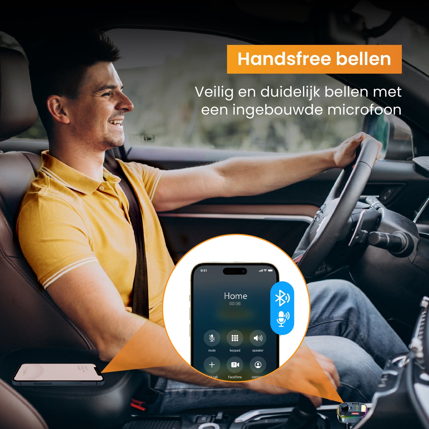 R2B Bluetooth Transmitter Receiver Auto - Autolader - Carkit - Bluetooth Ontvanger Auto