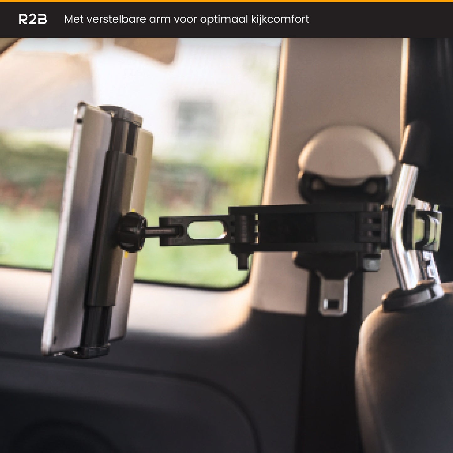 R2B Tablet houder auto hoofdsteun met verstelbare arm - Model Nijmegen