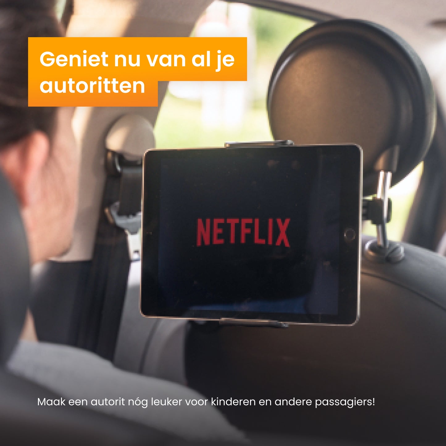 R2B Tablet houder auto hoofdsteun met verstelbare arm - Model Nijmegen
