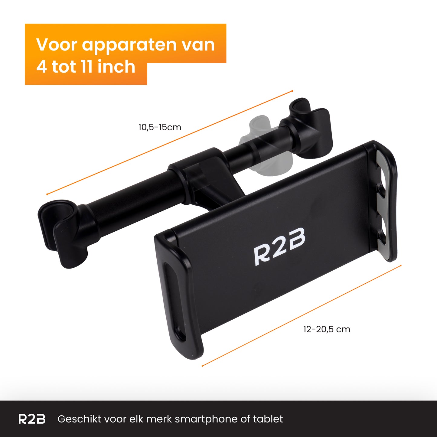 R2B Tablet houder auto hoofdsteun voor tablets/telefoons - Model Apeldoorn