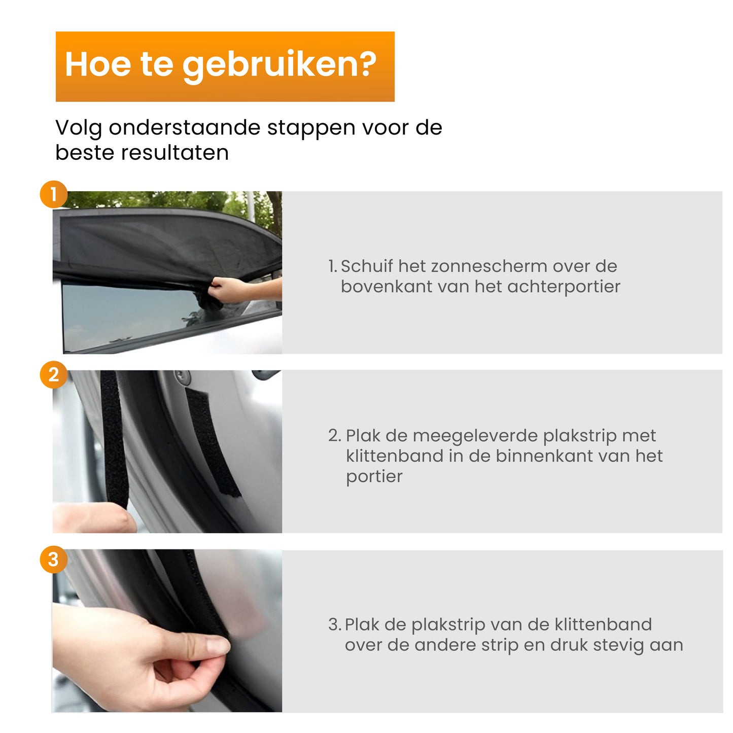 R2B Zonnescherm Auto Zijruit - Universele set van 2 - Met UV Protectie voor Kind & Baby - Extra Donkere Zonwering Auto
