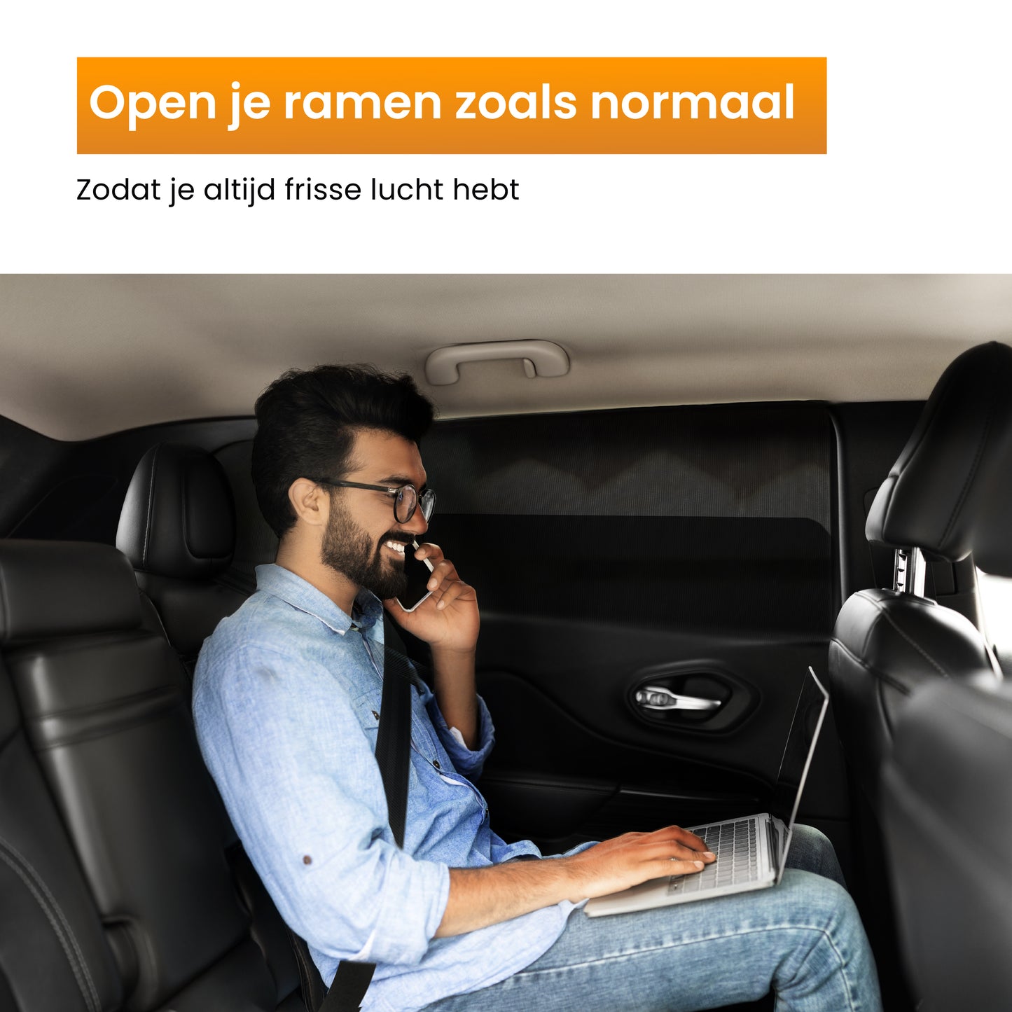 R2B Zonnescherm Auto Zijruit - Universele set van 2 - Met UV Protectie voor Kind & Baby - Extra Donkere Zonwering Auto