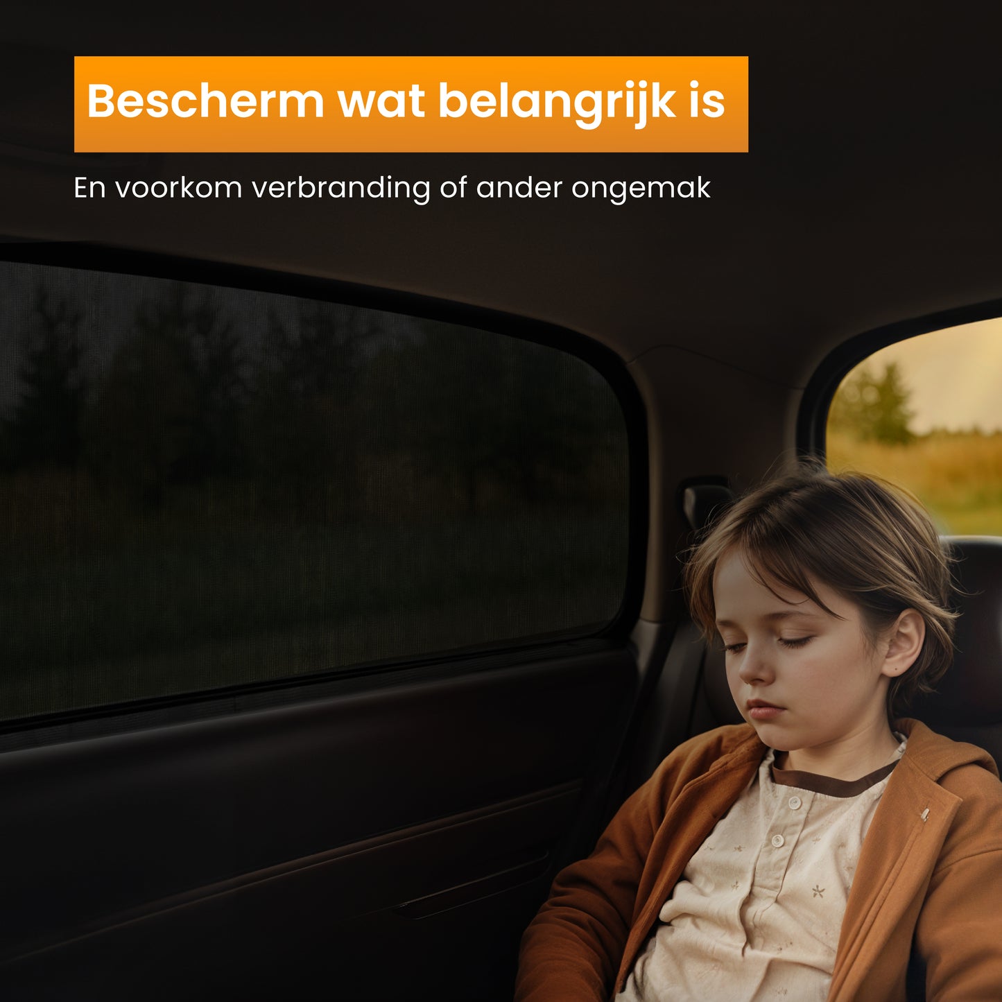 R2B Zonnescherm Auto Zijruit - Universele set van 2 - Met UV Protectie voor Kind & Baby - Extra Donkere Zonwering Auto