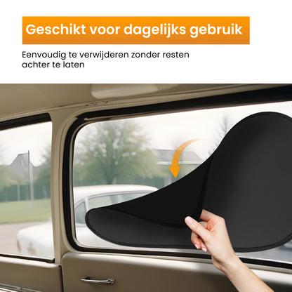 R2B Zonnescherm Auto Zijruit - Universele set van 2 - Zelfklevende Zonwering Auto
