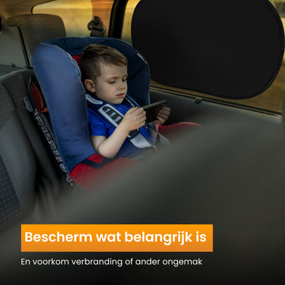 R2B Zonnescherm Auto Zijruit - Universele set van 2 - Zelfklevende Zonwering Auto