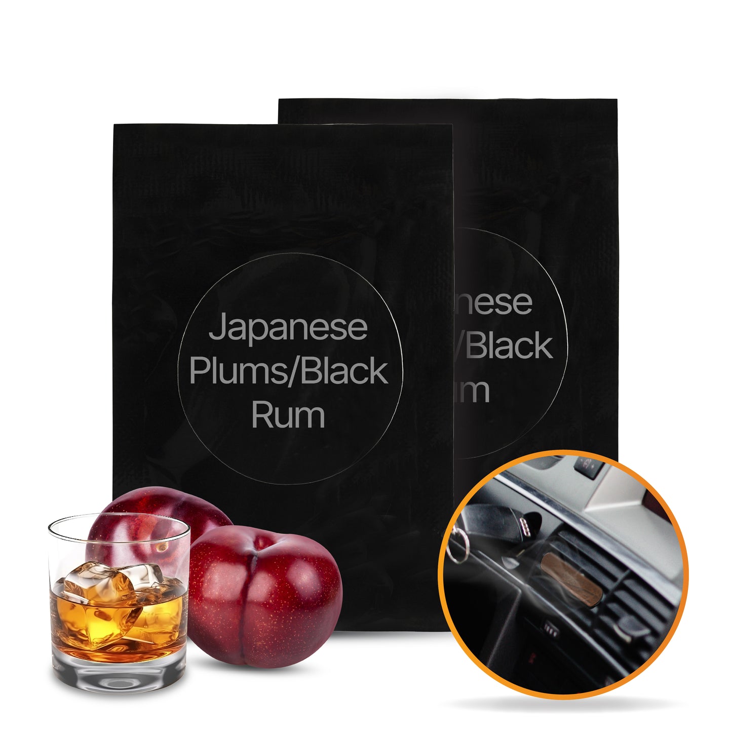 R2B Autoparfum Navulling - Japanse Pruim & Zwarte Rum - 2 stuks