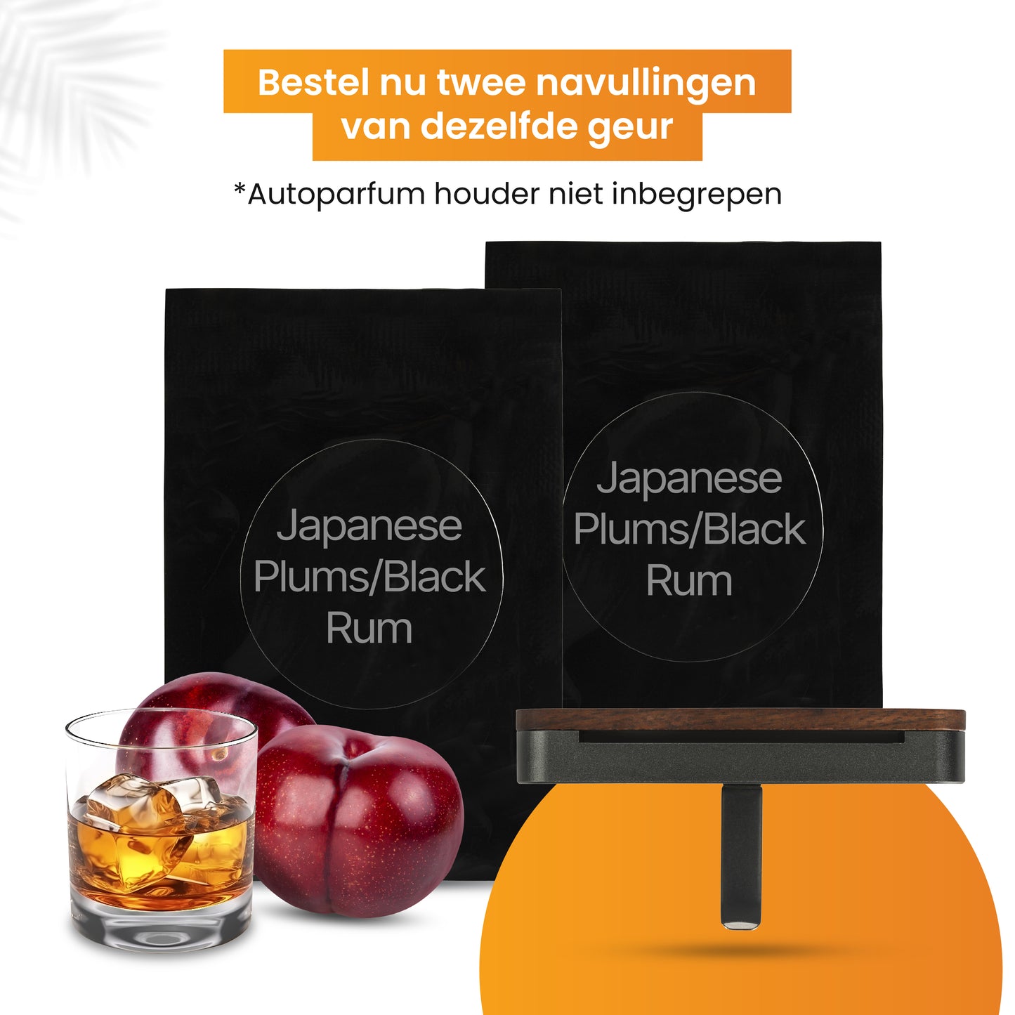 R2B Autoparfum Navulling - Japanse Pruim & Zwarte Rum - 2 stuks