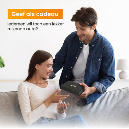 R2B Autoparfum met houder inclusief 2 Navullingen - Walnoothout - Grijs