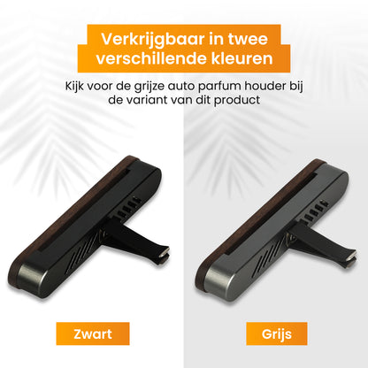 R2B Autoparfum met houder inclusief 2 Navullingen - Walnoothout - Zwart
