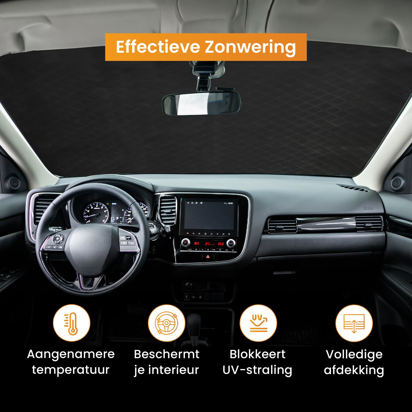 R2B Zonnescherm Auto Voorruit - 100 x 145 cm - Zonwering Auto Voorruit