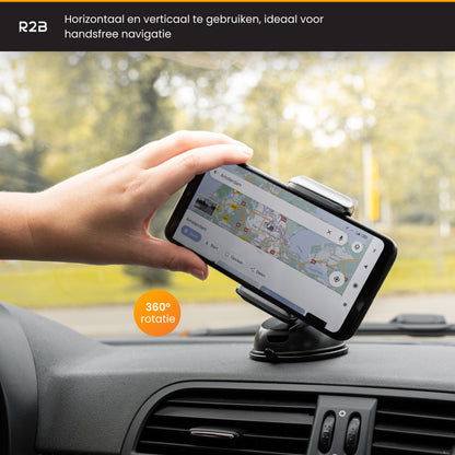 R2B Telefoonhouder auto met zuignap - Voor raam/dashboard - Model Hoorn
