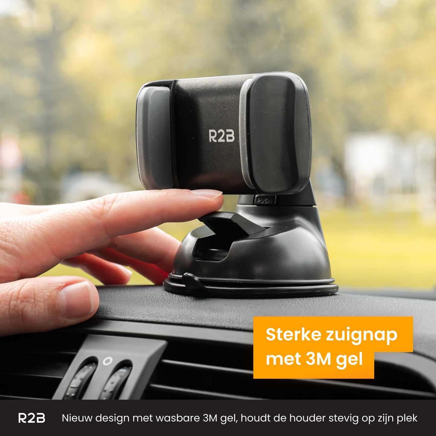 R2B Telefoonhouder auto met zuignap - Voor raam/dashboard - Model Hoorn
