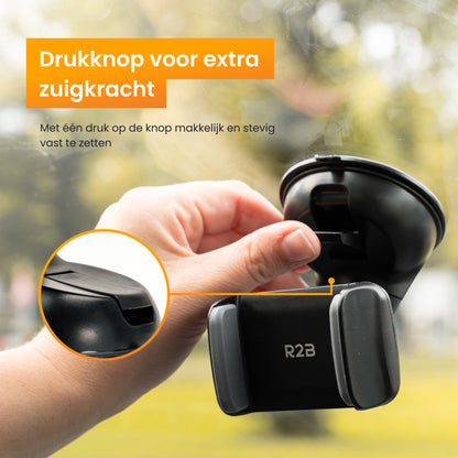 R2B Telefoonhouder auto met zuignap - Voor raam/dashboard - Model Hoorn
