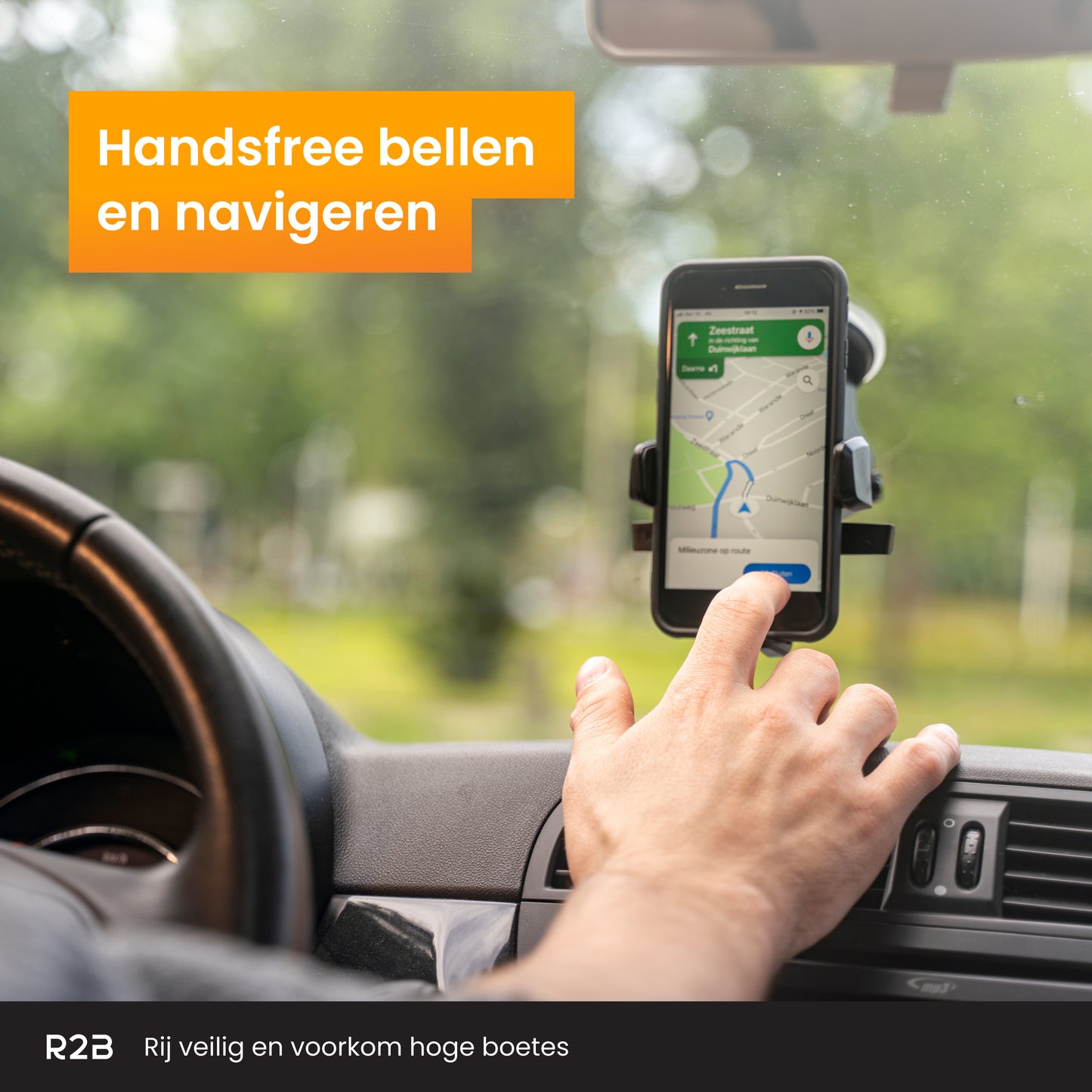 R2B Telefoonhouder auto met zuignap - Voor raam/dashboard - Model Beemster