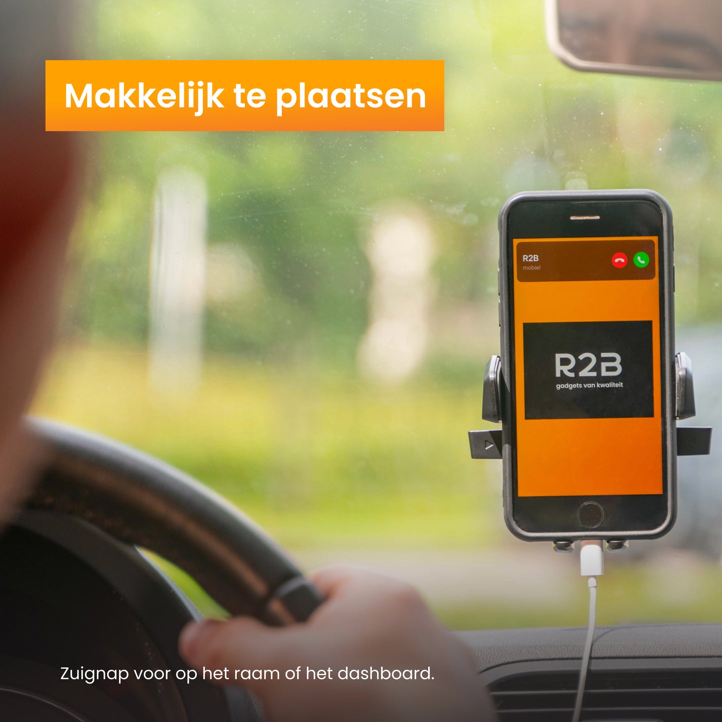 R2B Telefoonhouder auto met zuignap - Voor raam/dashboard - Model Beemster
