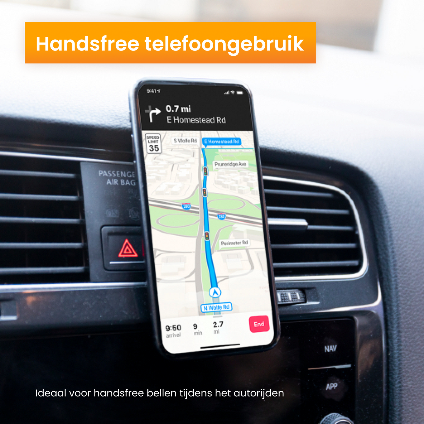 R2B Telefoonhouder auto magneet geschikt voor ventilatierooster - Model Edam